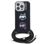 Karl Lagerfeldi musta rihmaga iPhone 16 Pro telefonikott