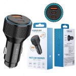 Autolaadija 65W 2xUSB-C USB-A, Automobilinis įkroviklis 65W 2xUSB-C USB-A