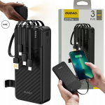 Akupank V&auml;line aku 20000 mAh integreeritud kaablitega, I&scaron;orinė baterija 20000 mAh su integruotais laidais