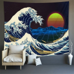 Mount Fuji ja Suur Laine Kanagawa Gobel&auml;&auml;n - Jaapani Seina Riputis - 7, 150x200cm