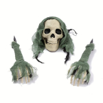 Halloweeni dekor kolju, k&auml;ed, Gražus trijų dalių rinkinys žalios spalvos