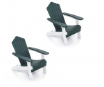 Costway kaheosaline kokkupandavate Adirondacki toolide komplekt, ilmastikukindlad Adirondacki toolid, valmistatud plastist, roheline ja valge
