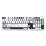 AULA F99 MAX mehaaniline klaviatuur, 3 režiimiga juhtmeta m&auml;nguklaviatuur LCD-ekraani ja RGB-valgustusega, must, hall, valge