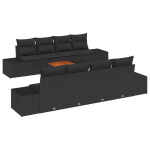 vidaXL Aia Diivanikomplekt padjaga 9 pcs Must pol&uuml;rotang