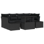 vidaXL Diivanikomplekt padjaga 7 pcs Must pol&uuml;rotang