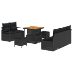 vidaXL Aia Diivanikomplekt padjaga 8 pcs Must pol&uuml;rotang