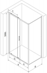 Mexen Exo l&uuml;kand du&scaron;ikabiin 150 x 70 cm, l&auml;bipaistev, must - 8151-150-070-70-00
