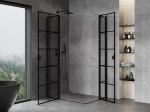 Mexen Mist Duo hinged du&scaron;inurk 115 x 80 cm, must ruudustik, must - 8A4-115L-080P-70-77