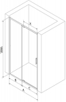 Mexen Exo hinged du&scaron;&scaron;iuks 135 cm, l&auml;bipaistev, must - 819-135-000-70-00