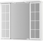 Garderoobi peegel 68x60x22cm rosetiga, stiil Landhaus, MDF/puit, valge
