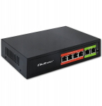 Qoltec v&otilde;rgukommutaator SWITCH FAST Ethernet PoE | 4x RJ45 | 2x RJ45 &uuml;lesl&uuml;litus | 65 W | 10/100 Mb/s