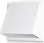 Valge ventilatsiooni v&auml;ljalaske kate koos kapuutsiga, &Oslash;150 mm