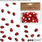 Kaunistuseks puidust lepatriinud, 24 tk, 14x19 mm