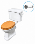 Kompaktne RETRO Windsor WC-pott + DUROPLAST Soft Close istmekate puidust viimistlusega / m&auml;nni spooniga