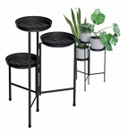 Metallist lillestatiiv 3 taimele 60 cm, must, loft-stiilis
