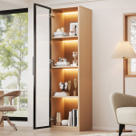 Vitriinkapp klaasiga, MDF, tamm, LED, 40x40x165 cm, 1 tk