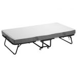 Rullvoodi 98x190x12.5 cm valge, kokkupandav, metallraam