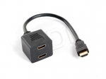 lanberg AD 0019 BK HDMI A Male'dan 2 x HDMI A Female'ye (1.4) Adapt&ouml;r Kablo ile Siyah 20 cm -