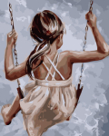 Maalimine numbrite j&auml;rgi - maalimise komplekt 40x50 cm. "Happiness on the Swing"