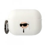 Karl Lagerfeld KLAP2RUNIKH AirPods Pro 2 valge/valge Silikoonist Karl Pea 3D