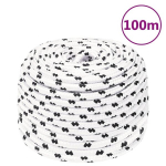 vidaXL t&ouml;&ouml;k&ouml;is, valge, 10 mm, 100 m, pol&uuml;ester
