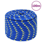 vidaXL paadik&ouml;is, sinine, 14 mm, 100 m, pol&uuml;prop&uuml;leen