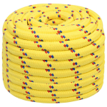 vidaXL paadik&ouml;is, kollane, 20 mm, 50 m, pol&uuml;prop&uuml;leen