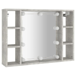 vidaXL peegelkapp LEDiga, betoonhall, 76 x 15 x 55 cm, Hall