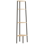 vidaXL 4 riiuliga nurgariiul, helepruun ja must, 45,5 x 31,5 x 150 cm