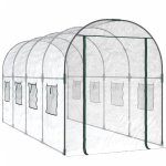 vidaXL kasvuhoone, l&auml;bipaistev, 161 x 398 x 188 cm, PVC ja teras, Permatomas