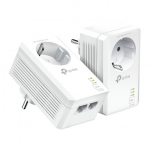 TPLINK AV1000 2P Gigabit Passthrough PW AV1000 2-Port Gigabit Passthrough Powerline Starter Kit