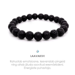 K&auml;ev&otilde;ru Laavakivi 8mm (Black)