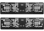 Raam auto numbrile, must, 2 tk