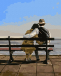 Maalimine numbrite j&auml;rgi - maalimise komplekt 40x50 cm. "Two on the embankment"