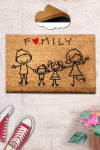 Uksematt Coco Nuclear Family 40x60 cm