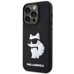 Karl Lagerfeld KLHCP14X3DRKHNK iPhone 14 Pro Max 6,7 musta/musta v&auml;rvi kaitse Rubber Choupette 3D