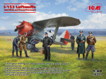 Liimitav mudel ICM 48094 I-153 Luftwaffe with Pilots and Ground Personnel 1/48