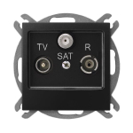 Ospel Impresja must - RTV-SAT pistikupesa GPA-YSP/m/33, czarny
