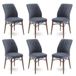 6 tooli komplekt Asir Flex, hall/pruun