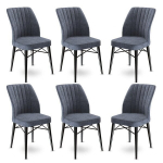 6 tooli komplekt Asir Flex, hall/must