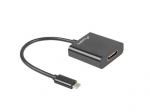 USB C-st VGA-adapter - LANBERG - AD-UC-HD-01 - Musta v&auml;rv - &Uuml;hildub Windows 10 - ABS