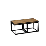 3 kohvilaua komplekt Kalune Design Gigante, pruun/must