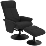 Pehme tugitool, aktsenttool koos jalatoega, p&ouml;&ouml;rlev, ergonoomiline, mikrofiiber-nahkviimistlus, kuni 150 kg, must