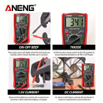 DM850 Automaatne Professionaalne Digitaalne Multimeeter 1999 Loendused Auto AC/DC Pinge Tester Ohm Ammeter T&ouml;&ouml;riist, Raudona su dėžute