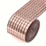 Klassikaline Akr&uuml;&uuml;l Isekleepuv Mosaiikpeegelplaadid - Ruudukujulised DIY Klaasiribasid Sise- ja V&auml;lidekooriks., Rose Golden
