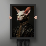 Karvutu Kass Plakat Retro Kassimaal L&otilde;uend Kunst Naljakas Lemmiklooma Portree Kingitus., 24x32/60x80cm