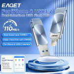USB pulk EAGET [MFi sertifitseeritud] USB-m&auml;lupulk, v&auml;lk port, maht: 64GB/128GB/256GB, kiir&uuml;lekanne, Mėlyna