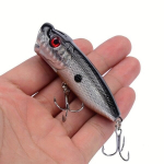 5tk Premium Pealmise Vee Popper Kalap&uuml;&uuml;djad - 6.5cm, 12g, Raske S&ouml;&ouml;t, Tehislik Landid, 6# Konksud Komplektis