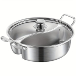 Kahe sektsiooniline roostevaba terasest hot pot, jagatud disain.