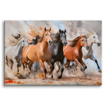 Moodne pilt magamistuppa L&otilde;uendmaalid Hobused galopis 80x120
